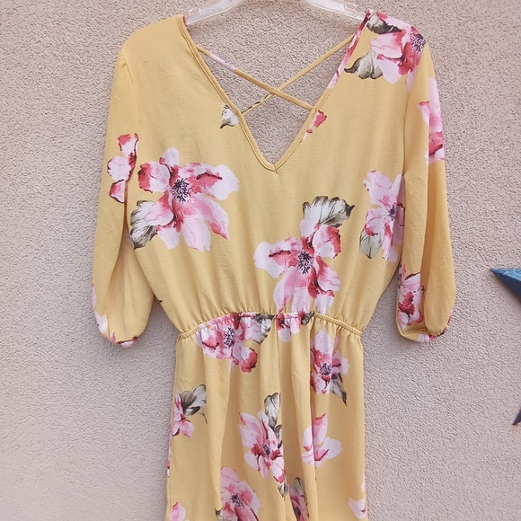 Rags to Wishes Yellow Floral Romper - Picture 5 of 8